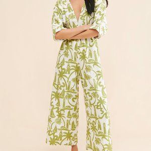 Girl & The Sun (Hunter Wide Leg Jumpsuit in Light Green & White)